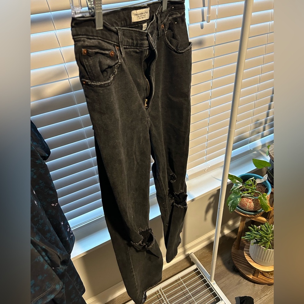 Abercrombie & Fitch Ankle Straight Ultra rise curve live black jeans 29/8
